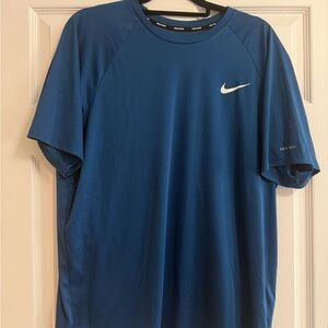 Nike Short Sleeve Athletic Tee in Royal Blue with White Swoosh